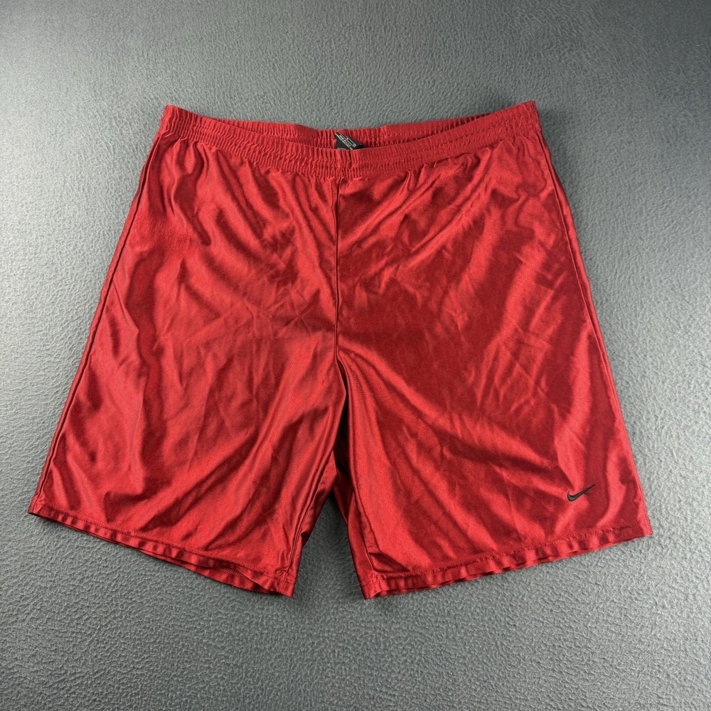 Nike Shorts Men's L Red Vintage Made In USA 90s Dazzle Shiny Y2K Athletic Swoosh